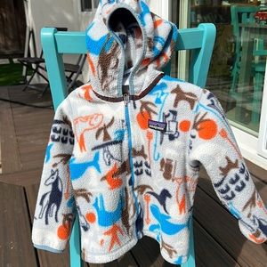 Patagonia fleece zip hooded sweater jacket 2T